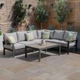 Vancouver Large Corner Garden Sofa Set - with Table - Dove Grey