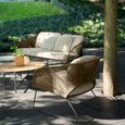 Novella Garden Lounge Set - 4 Seater - Round - Beige - Fabric