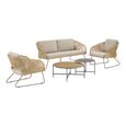 Novella Garden Lounge Set - 4 Seater - Round - Beige - Fabric
