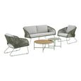 Novella Garden Lounge Set - 4 Seater - Round - Grey - Fabric