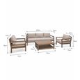 Sandridge Outdoor 3 Seater Sofa Set Natural Acacia Wood