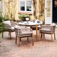 Terracina Round Garden Dining Set - 4 Seater - Beige Rope