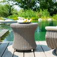 Hazelmere Round Side Table - Garden - Grey Weave