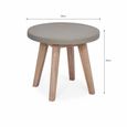 Lynton Outdoor Round Side Table Grey Faux Concreate