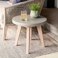 Lynton Outdoor Round Side Table Grey Faux Concreate