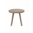 Porthallow Outdoor Round Side Table Natural Acacia Wood
