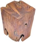 Teak Root Lamp Table - Block