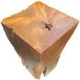 Teak Root Lamp Table - Block