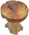 Teak Root Lamp Table - Mushroom - Round