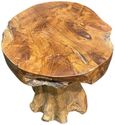 Teak Root Lamp Table - Mushroom - Round