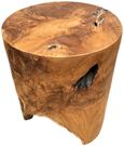 Teak Solid Block Lamp Table - Round