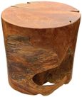 Teak Solid Block Lamp Table - Round