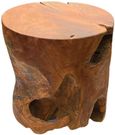 Teak Solid Block Lamp Table - Round