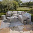 Oxford Small Corner Garden Sofa Set - Coffee Table - Ceramic Top - Grey Rattan