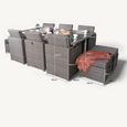 Paris Garden Cube Dining Set - 10 Seater - Grey - Rattan