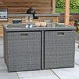 Paris Garden Cube Dining Set - 8 Seater - Grey - Rattan