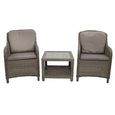 Paris Garden Imperial Companion Set - 2 Seater - Grey - Rattan