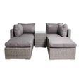 Paris Garden Relaxer Set - 4 Seater - Multi Setting - Grey - Rattan