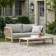 Porthallow Outdoor 2 Seater Sofa Natural Acacia Wood