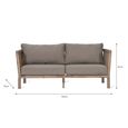 Porthallow Outdoor 2 Seater Sofa Natural Acacia Wood
