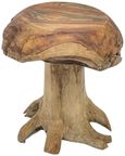 Teak Root Stool - Mushroom - Rounded