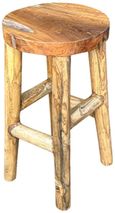 Teak Root Stool - Round Top
