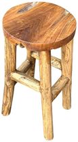Teak Root Stool - Round Top