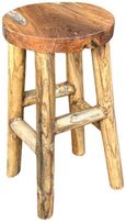 Teak Root Stool - Round Top