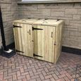 Churnet Valley Timber Wood Garden Double Bin Store