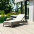 Hazelmere Stacking Sunbed - Fixed - Garden - Grey Weave