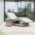 Hazelmere Fixed Sunbed - Garden - Grey Weave