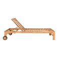 Andorra Garden Sun Lounger - Natural - Teak Wood