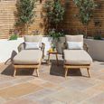 New Bali Garden Double Sunlounger Set - Sandstone