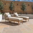New Bali Garden Double Sunlounger Set - Sandstone