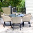 Ambition Oval Garden Dining Set - 6 Seater - 180cm - Aluminium - Oatmeal