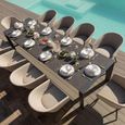 Ambition Extending Garden Dining Set - 10 Seater - 200cm - Oatmeal