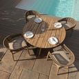Porto Round Garden Dining Set - 4 Seater - 135cm - Sandstone
