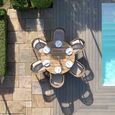 Porto Round Garden Dining Set - 6 Seater - 150cm - Sandstone