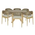 Porto Round Garden Dining Set - 6 Seater - 150cm - Sandstone
