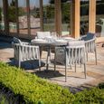 Milan Round Garden Dining Set - 4 Seater - 120cm - Cool Linen