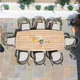 New Bali Oval Garden Dining Set - 8 Seater - 240cm - Sandstone