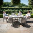 Milan Oval Garden Dining Set - 6 Seater - 120cm - Cool Linen