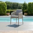 Milan Garden Dining Set - 8 Seater - 220cm - Cool Linen