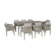 Milan Garden Dining Set - 8 Seater - 220cm - Cool Linen
