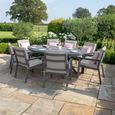 New York Oval Garden Dining Set - 8 Seater - 220cm - Dove Grey
