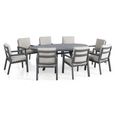 New York Oval Garden Dining Set - 8 Seater - 220cm - Dove Grey