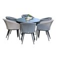 Ambition Oval Garden Dining Set - 6 Seater - 180cm - Flanelle