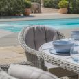 Oxford Heritage Oval Garden Dining Set - 8 Seater - 120cm - Lazy Susan & Ice Bucket - Ceramic Top - Grey Rattan