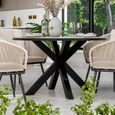 Bali Dining Set - 4 Seater - 120cm - Round - Ceramic Top - 4 Rope Chairs