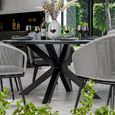 Aspen Garden Dining Set - 6 Seater - 150cm - Round - Ceramic Top - 6 Rope Chairs